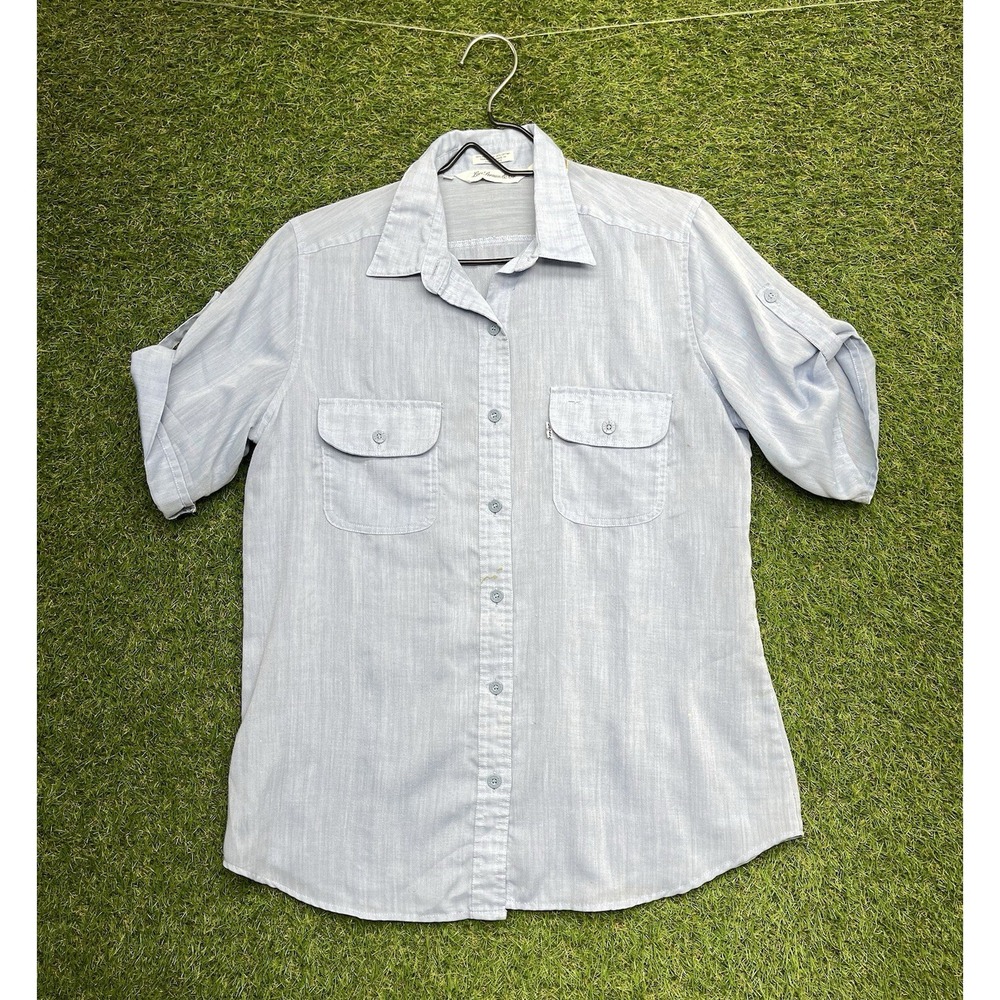 Vintage Levi Strauss & Co Button Shirt Womens 13/14 Chambray Short Sleeve Denim